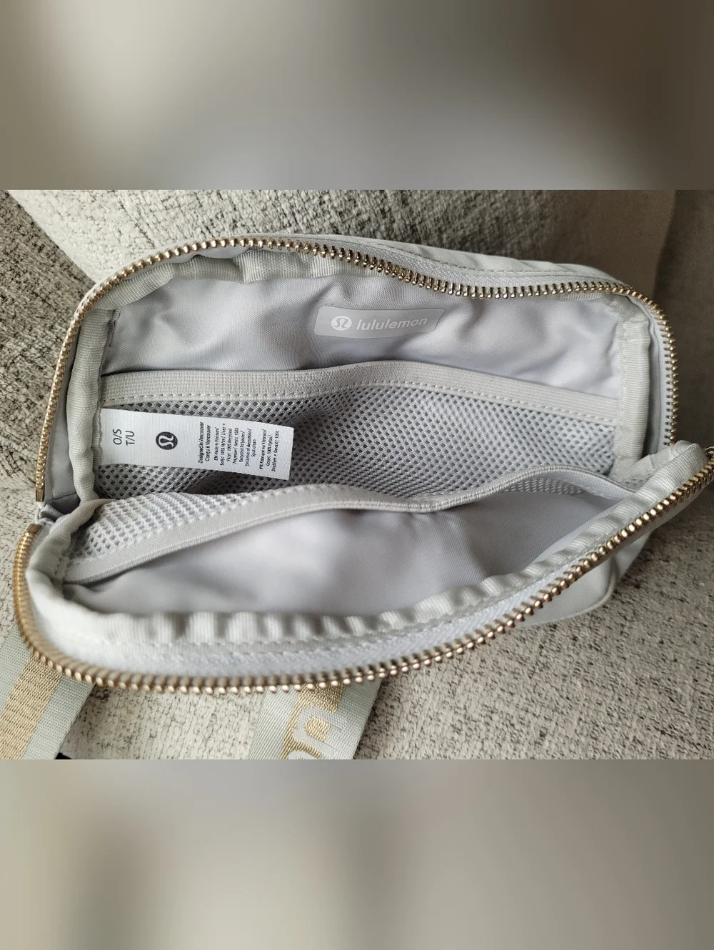 lululemon athletica Light Gray Mini Belt Bag with Gold Hardware - Picture 4 of 5